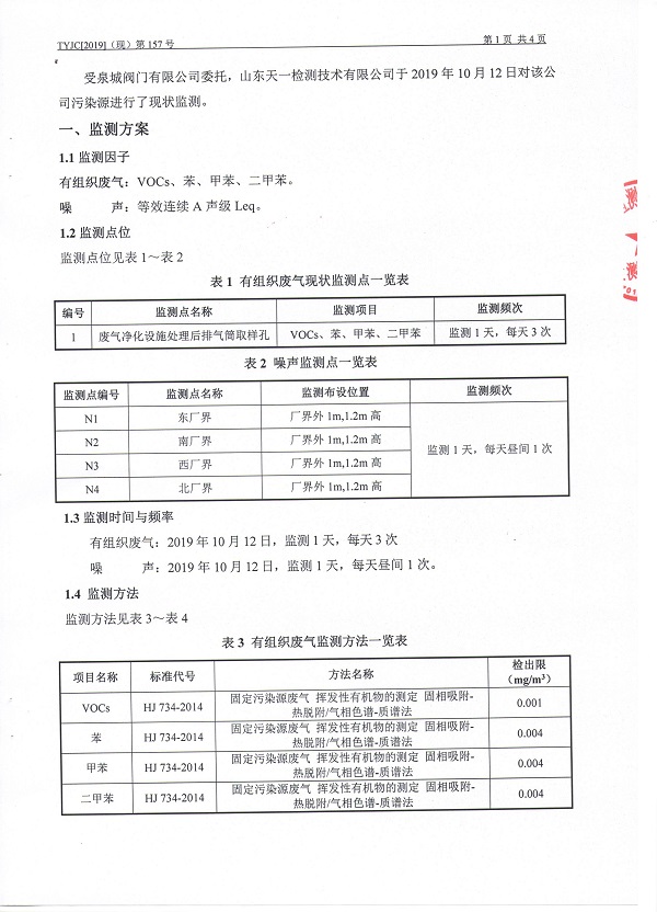 废气检测报告第1页